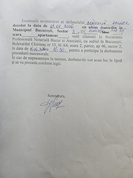 Dezbatere succesiune Draguna Daniel